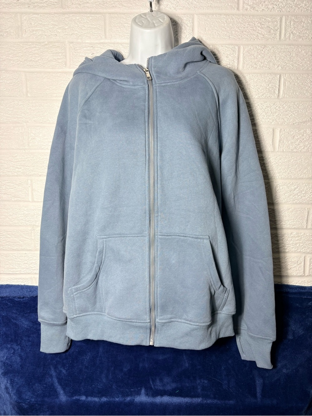 Trendy boutique Soft Dusty Blue Full-Zip Hoodie